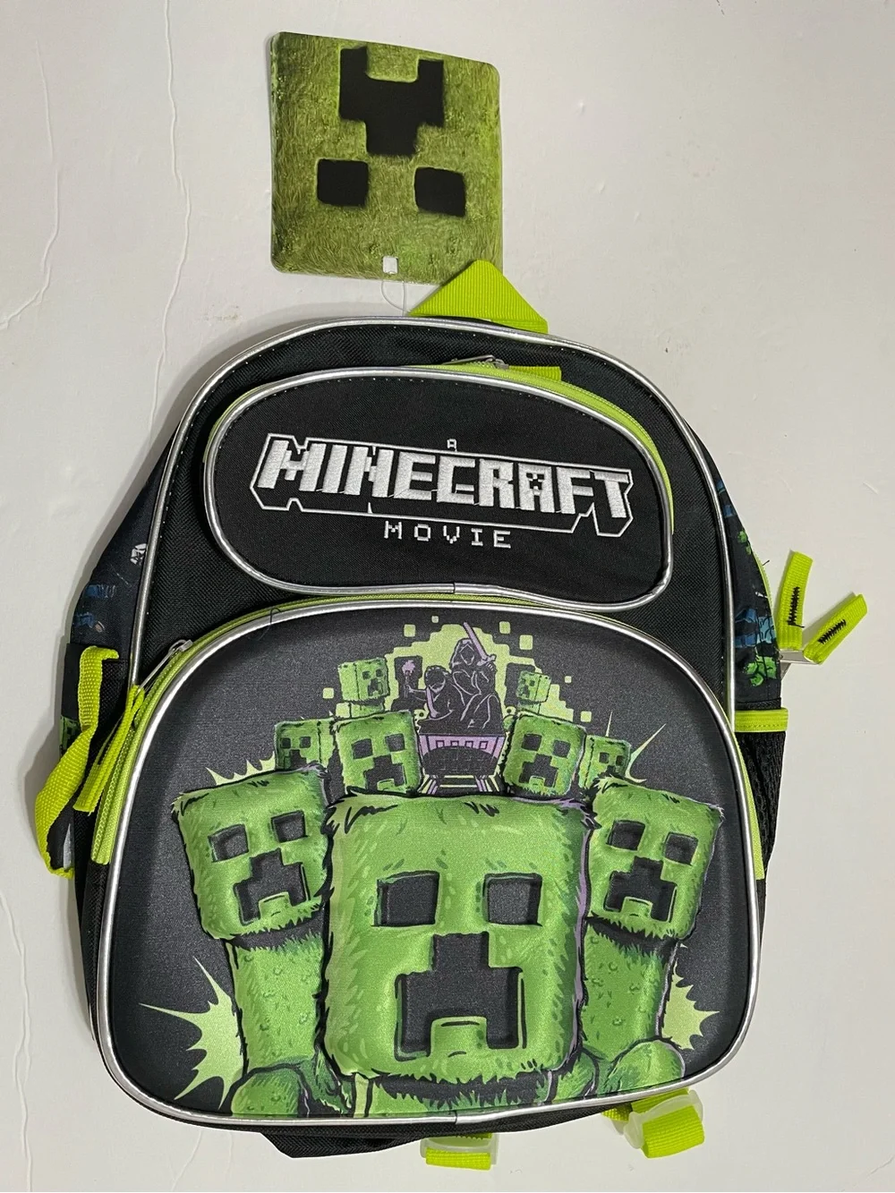 Small Backpack - Minecraft - Creeper Group Black 3D Pop-up 12